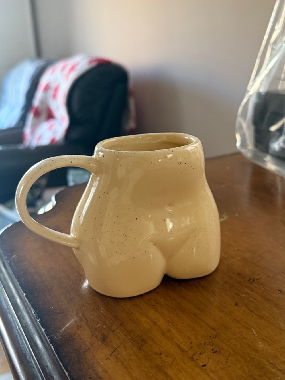 Ceramic Sculpted Figure Mug in Cream